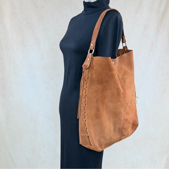 Gianni Notaro Genuine Leather Suede Tote Bag w/ Pouch | Made in Italy - Picture 16 of 16